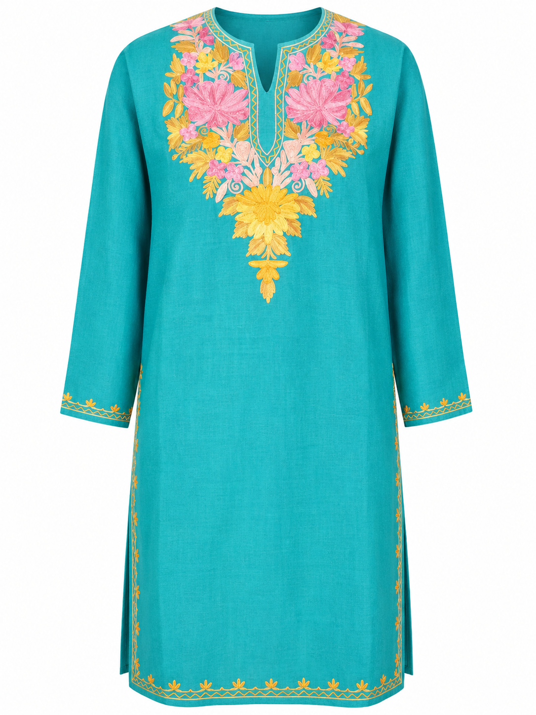 Kashmir Aari cotton Co-Ord Set | Dark Teal